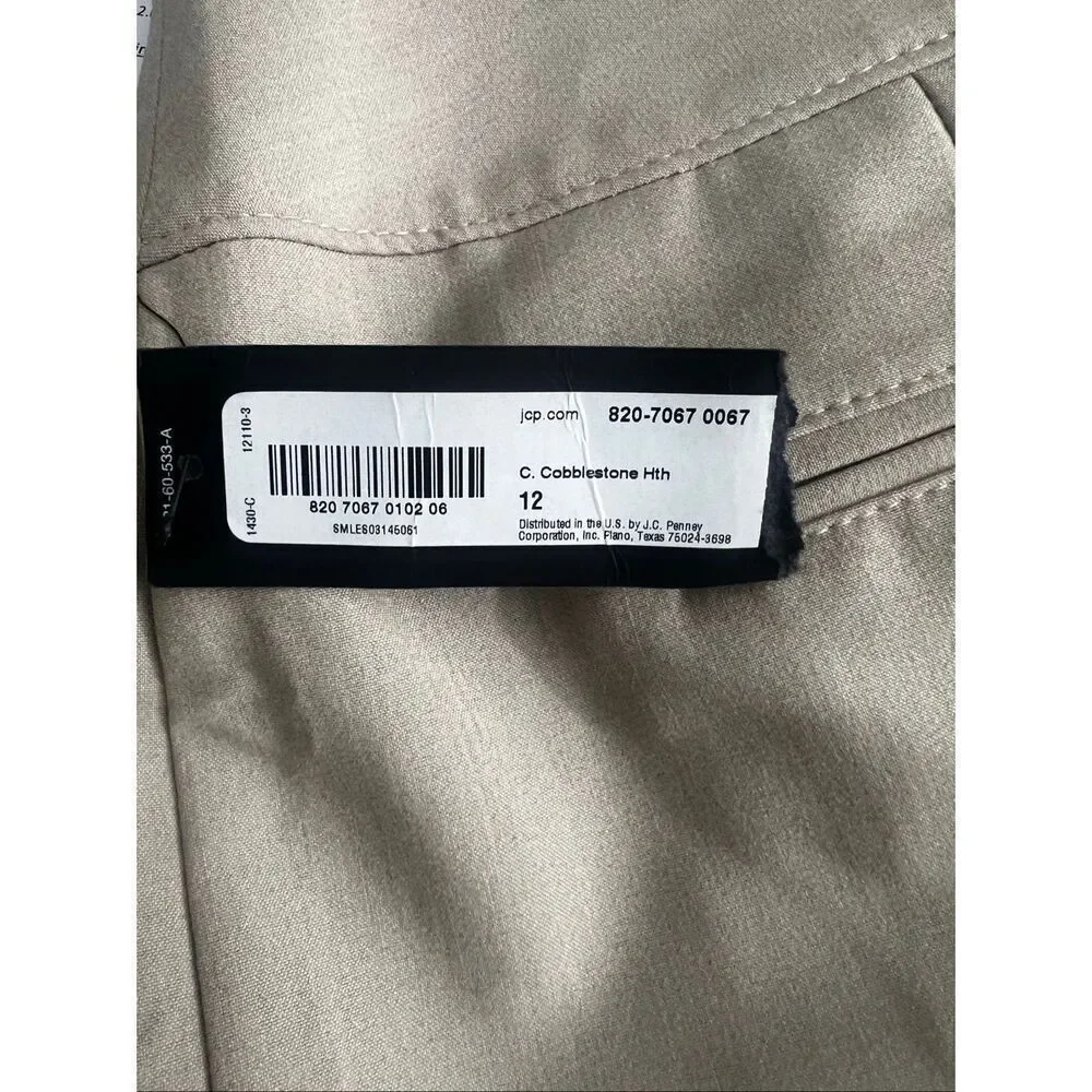 Worthington Beige Pencil Above Knee Length Skirt Size 12 Back Zip Formal Career